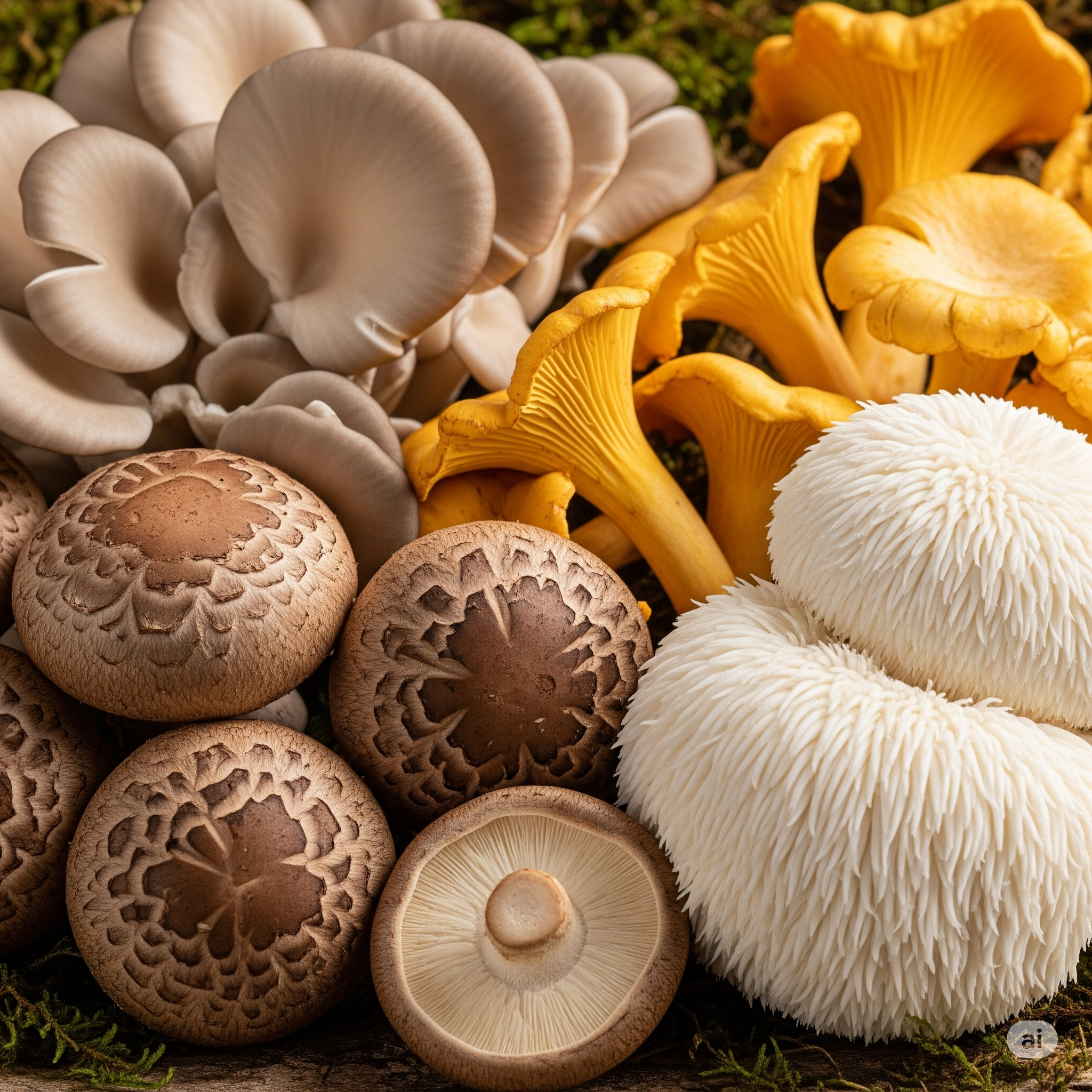 Lush Mushrooms in a Natural Setting